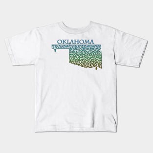 State of Oklahoma Colorful Maze Kids T-Shirt